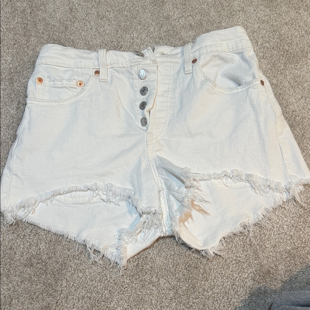 White Jean Shorts